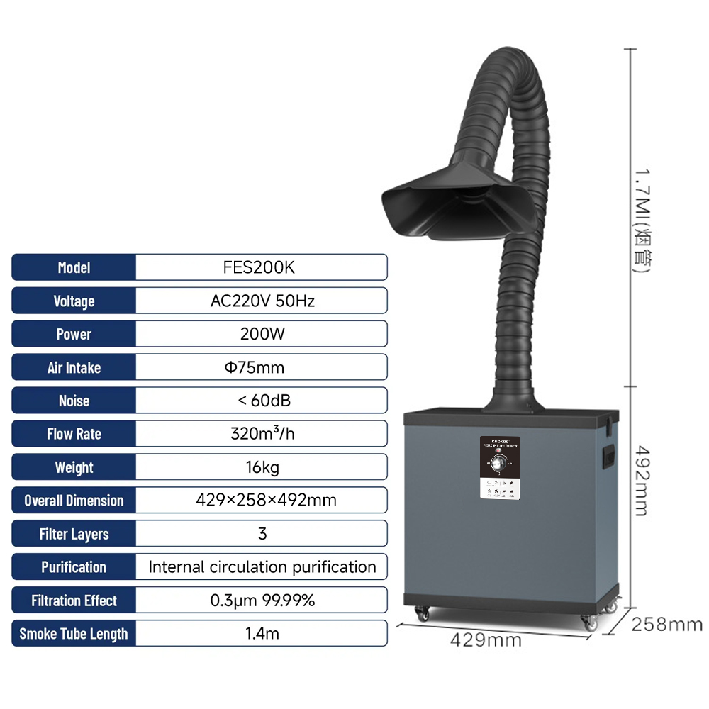 KNOKOO FES200K High Power Sold - Fume Extractor Laser review and price