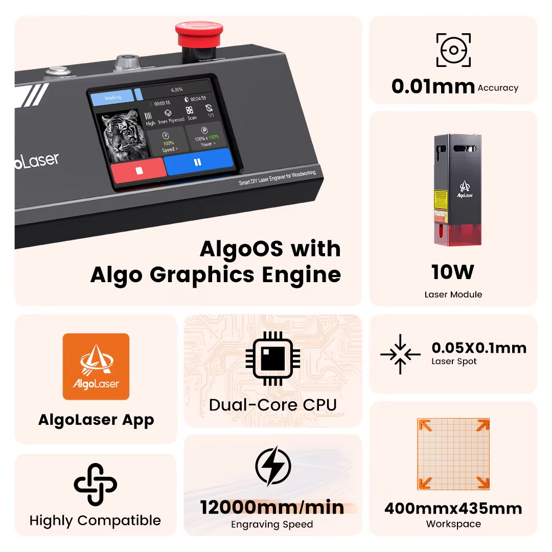 Algolaser DIY Table 40*43cm CN - Industrial Laser Engraver For Metal review and price
